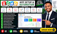 setup zoho flow, zoho recruit, inventory, projects, zoho sign, survey, marketing