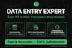do accurate data entry, excel and tiktok transcription