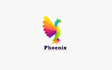 design a colorful gradient phoenix logo in vector format