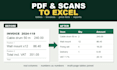 convert PDF, scanned documents and tables to excel or CSV
