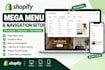 create shopify mega menu and navigation setup for your store