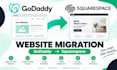 migrate godaddy to squarespace , website migration redesign and setup