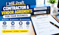 draft contractor and vendor agreements for your business