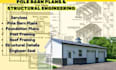 design pole barn plans,foundation plan, post framing,roof framing, engineer seal