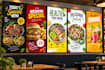 create animated restaurant digital menu boards and motion tv screen menu designs