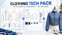 create clothing tech pack, 2d technical drawing and 3d apparel design