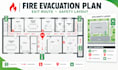 design fire emergency evacuation plan, exit route map, and safety layout