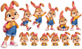 design cute childrens book characters with pose and expression sheets