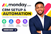 setup hubspot automation monday zoho crm gohighlevel pipedrive make integration