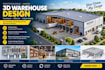 create a professional 3d warehouse design and realistic rendering