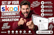 set up skool community and upload your online course migration