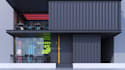 design amazing 3d shipping container retail store, cafe with 3d rendering