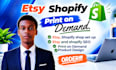 design merchandise tshirt with printful and etsy listing for digital products