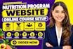 build nutrition program website, online course setup, course funnel, automation