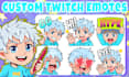 draw emotes, chibi emotes, twitch emotes, animated emotes, sub badges