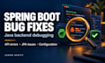 debug and fix java spring boot API and backend errors