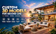create custom 3d game models for second life