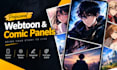draw webtoon art, comic panels, vertical comic and sequential art