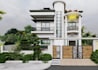 build3d classic modern duplex,front elevation,roof terrace garden,balcony render