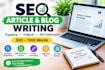 write SEO optimized articles and blog posts