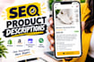 write SEO product descriptions for your online store