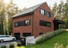 cgi 3d standalone building,external brick facade,panel roofing,midrise design