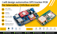 design automotive gps tracker pcb for telematics, can bus and iot