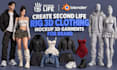 create second life rig 3d clothing mockup 3d garments for brand