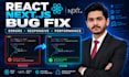 fix react and next js bugs responsive issues and frontend errors