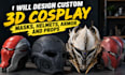 design custom 3d cosplay masks, helmets, armor and props