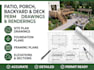 design deck plans, patio, porch, adu, sunroom and backyard construction drawings