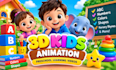 create 3d kids video animation for preschool learning video