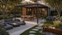 create backyard landscape garden patio pool design and 3d rendering