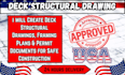 create deck structural drawings, framing plans and permit documentation