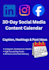 create 30 days social media content calendar and captions