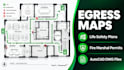 draw egress map and life safety plan for city permit