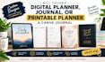 digital planner printable planner journal canva journal