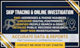 do skip tracing and online background investigation