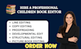 do children book editor, proofreading, copy editing, format kids picture book