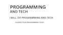 do programming and tech