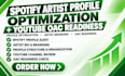 optimize your spotify artist profile and youtube oac