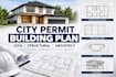 design civil and structural blueprints, city permit plan with architect drawing