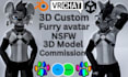 create custom furry vrchat avatar 3d fursona model furry vtuber vrm characters