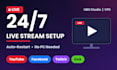 setup 24 7 live stream on vps with obs