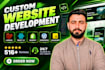 build custom website development, front end developer, full stack developer