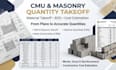 do cmu and masonry quantity, material takeoff and cost estimation