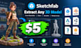 extract and fix any sketchfab 3d model