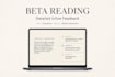 beta read your novel, fiction book  and provide detailed inline feedback