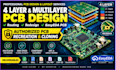 design 4 layer multilayer pcb, easyeda pcb, redesign with gerber files