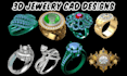 create custom 3d jewelry cad design modeling and rendering
